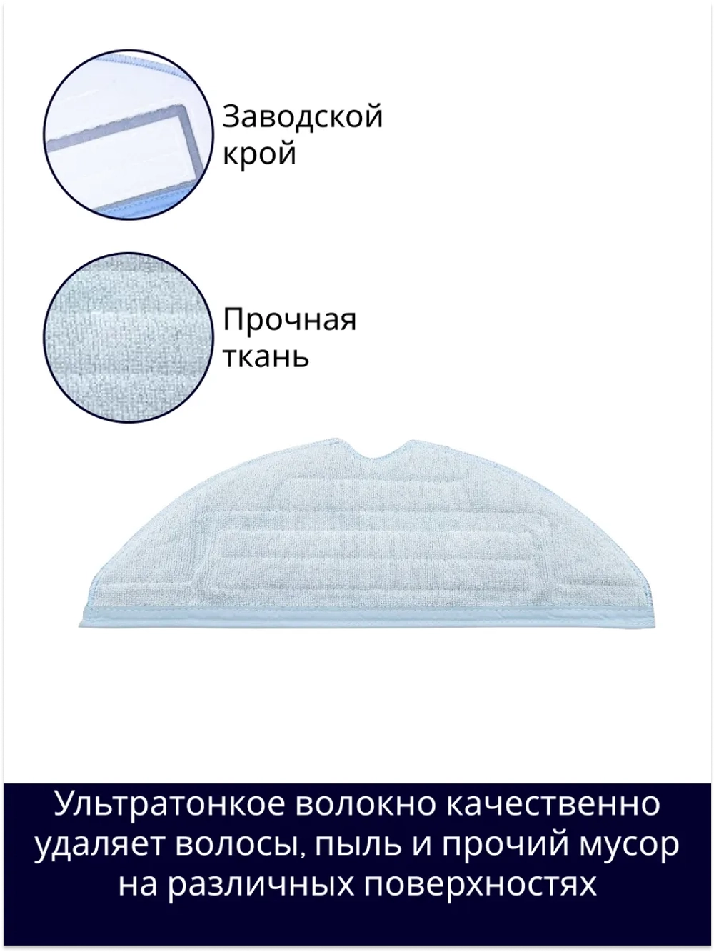 Многоразовая сменная микрофибра для звуковой влажной уборки VibraRise (VibraRise Mop Cloth) для робота-пылесоса Xiaomi, Roborock S7 (SXTB02RR, S70, S75, S7 Max, S7 MaxV, S7 MaxV Ultra, S7 Pro Ultra, T7s, T7s Plus, G10)