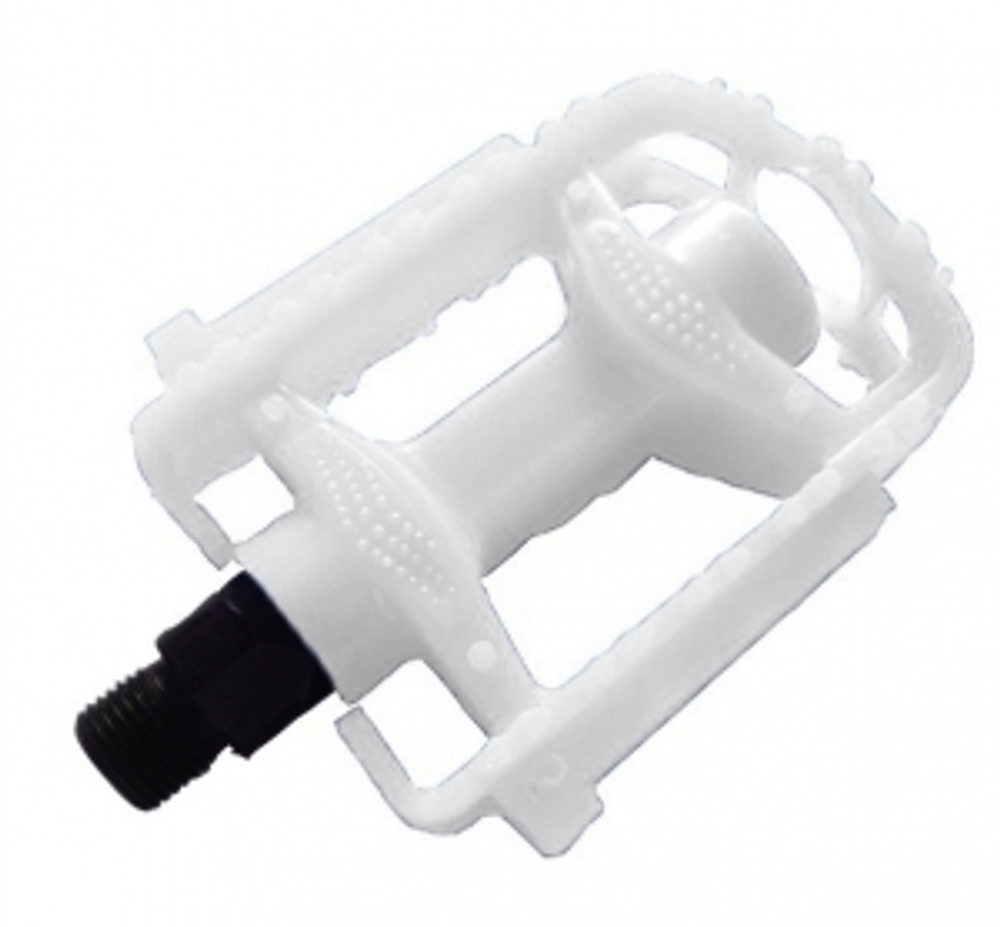 Педали пластиковые детские, 90x77мм, ось 9/16", белые, инд.уп. Vinca Sport VP 831 9/16" white