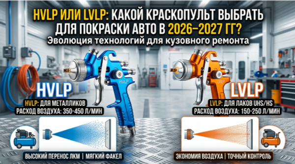 HVLP или LVLP: какой краскопульт выбрать для покраски авто в 2026 году?