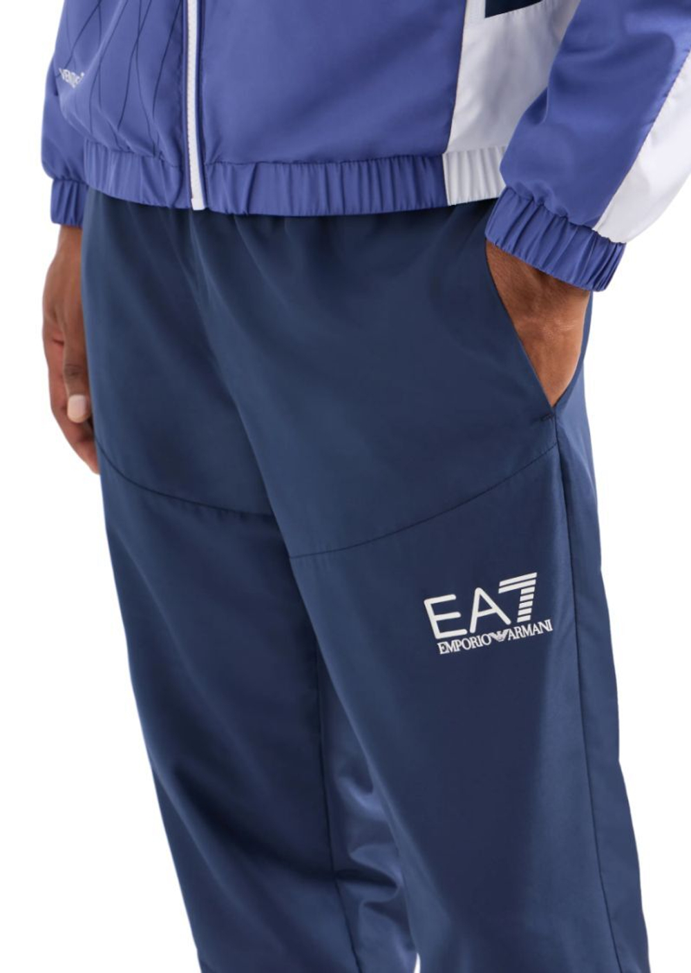 Мужской теннисный костюм EA7 Man Woven Tracksuit - небесный