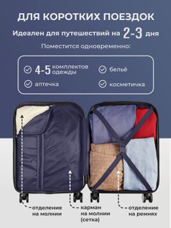 Набор S/M ручная кладь и средний Серебристый