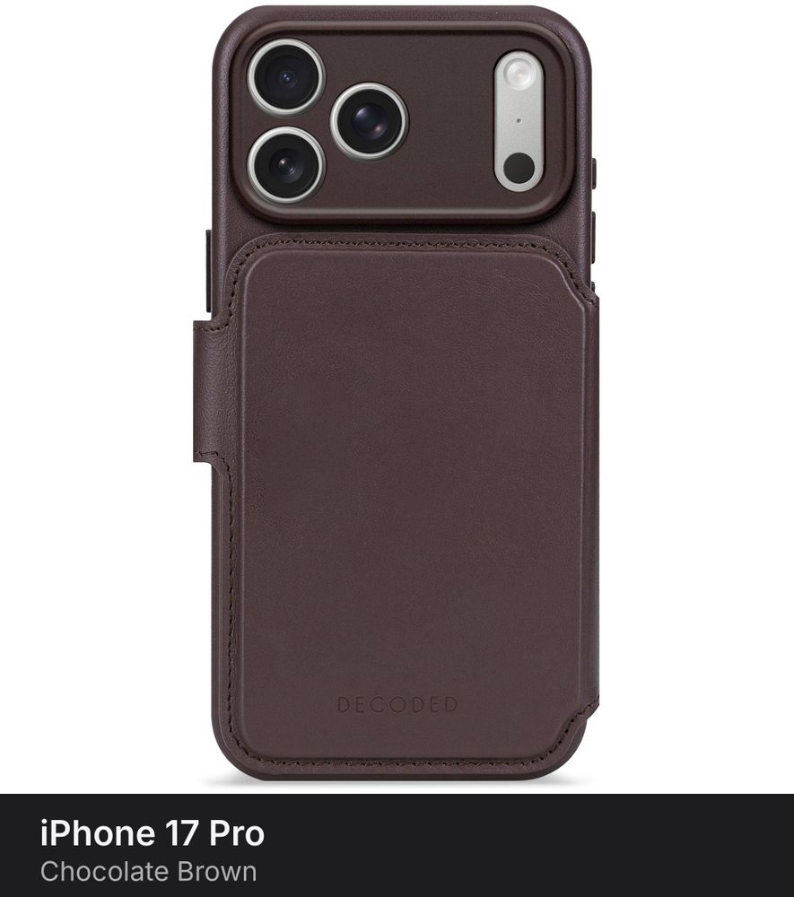 Чехол-кошелёк Decoded Leather Detachable Wallet Case для iPhone 17 Pro Chocolate Brown