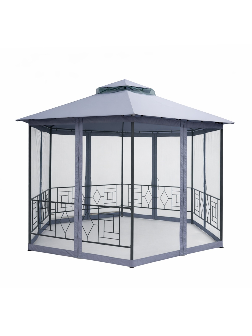 Шатер дачный Green Glade Gexagon Grey (сторона 200 см, площадь 10.5 м²)
