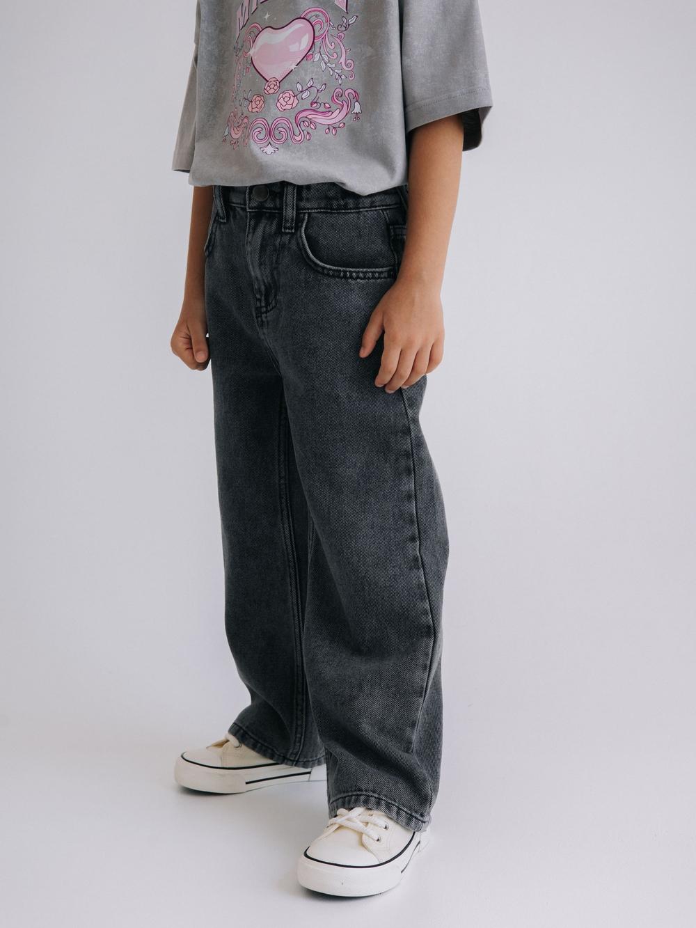Джинсы широкие | wide leg, Серый