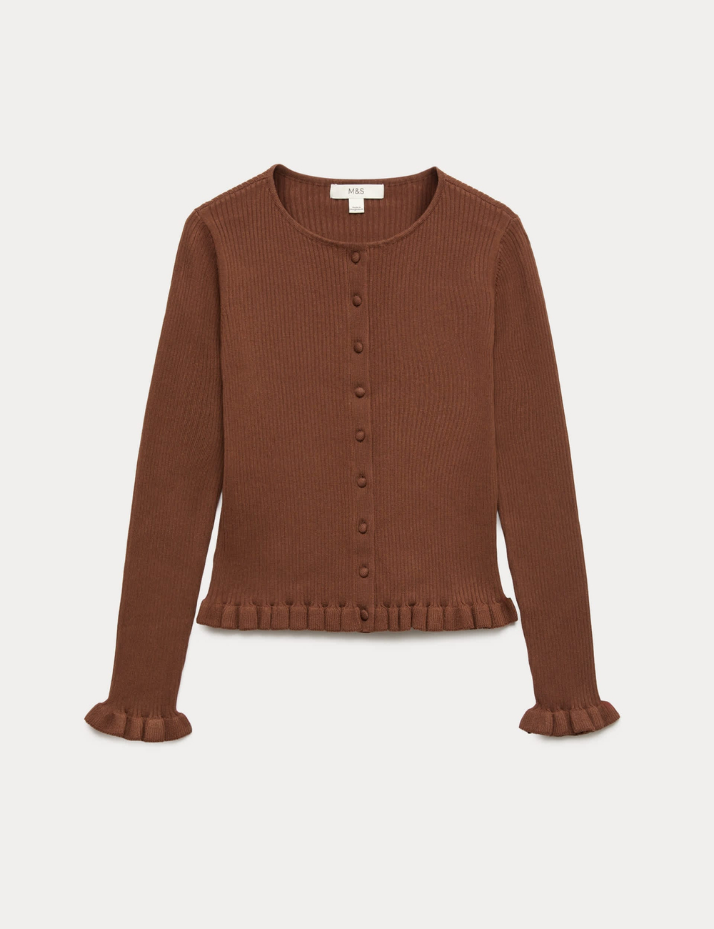 Кардиган в рубчик, приталенный крой - Marks & Spencer