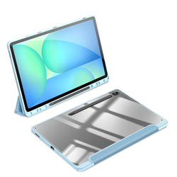 Чехол книжка синего цвета от Dux Ducis для Samsung Galaxy Tab S10 FE Plus, серия Toby Series Case, с функцией пробуждения и сна