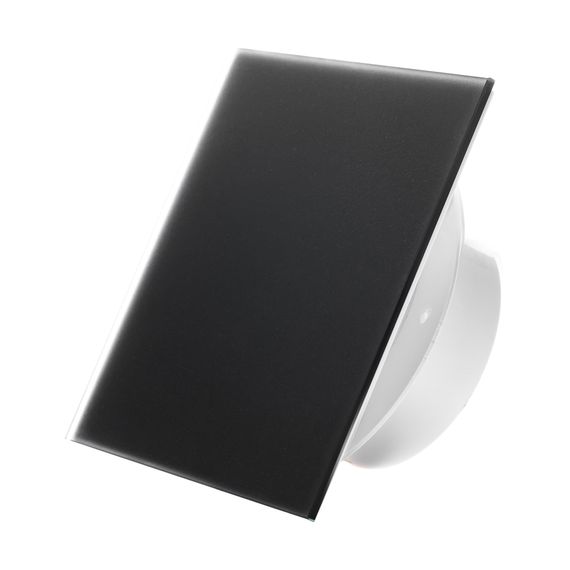 Вытяжной тонкий вентилятор SlimVent МV 100, стекло квадрат черный матовый