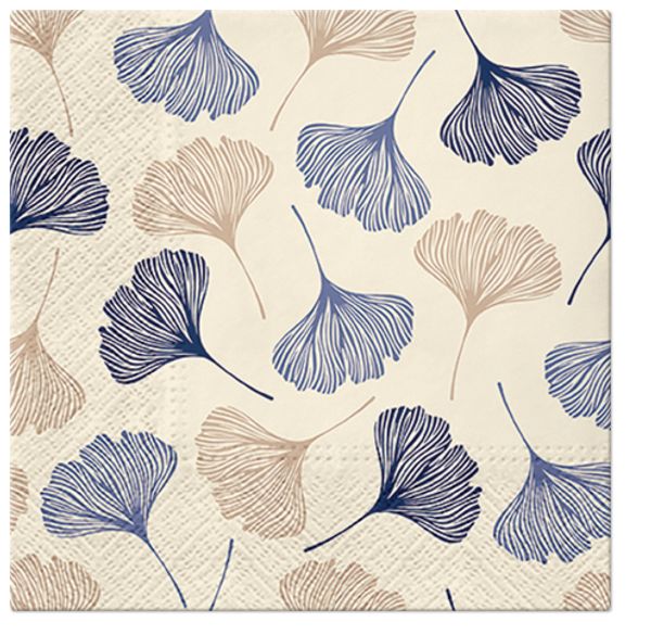 Салфетки 3-слойные для декупажа Sagen Vintage Design Lunch PAW Decor Collection Листья Гинкго