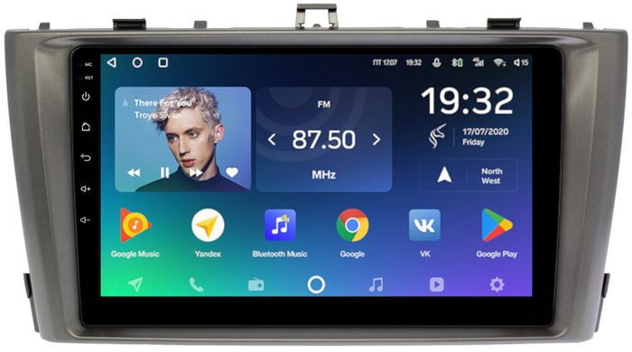 Магнитола для Toyota Avensis 2008-2015 (рамка серая) - Teyes CC2 PLUS монитор 9" QLED, Android 10, Быстрая, SIM-слот