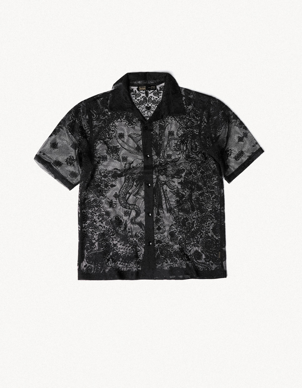 Мужская кружевная рубашка с коротким рукавом ARIES X BERSHKA - BERSHKA