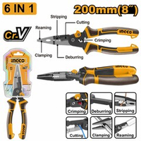 Тонкогубцы многофункциональные 6-в-1 200 мм SUPER INGCO HMFLNP28200 INDUSTRIAL