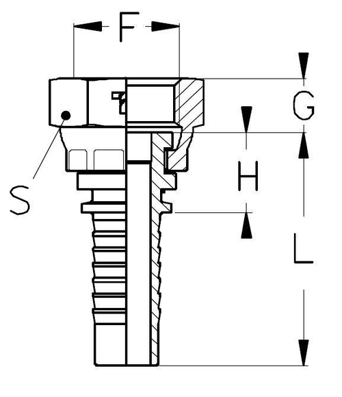 Фитинг DN 20 BSP (Г) 3/4 (flat face)