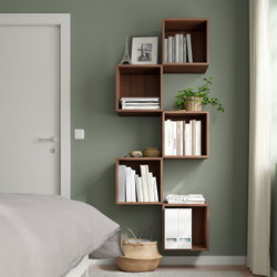 IKEA EKET  (ИКЕА ЕКЕТ)  -  Комбинация навесных шкафов - орех 70x25x175 см