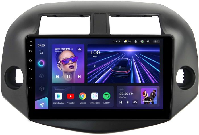 Магнитола для Toyota RAV4 30 2005-2012, Vanguard (рамка под 10") - Teyes CC3L на Android 10, CarPlay, 4G SIM-слот