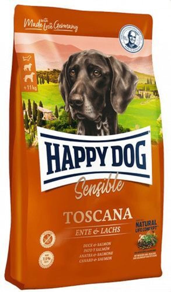 Сухой корм Happy Dog Supreme Toscana для для собак средних и крупных пород с уткой и лососем 2,8 кг Сухой корм Happy Dog Supreme Toscana для для собак средних и крупных пород с уткой и лососем 2,8 кг