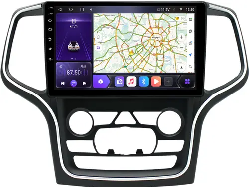 Магнитола для Jeep Grand Cherokee WK2 2013-2021 (взамен 8.4" экрана) - Kuberg EW-1076-2 QLed 10" монитор на Android 12, Быстрая, CarPlay, 4G SIM-слот