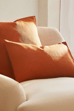 ZARA HOME ОДНОТОННЫЙ ЧЕХОЛ ДЛЯ ДЕКОРАТИВНОЙ ПОДУШКИ, ОРАНЖЕВЫЙ