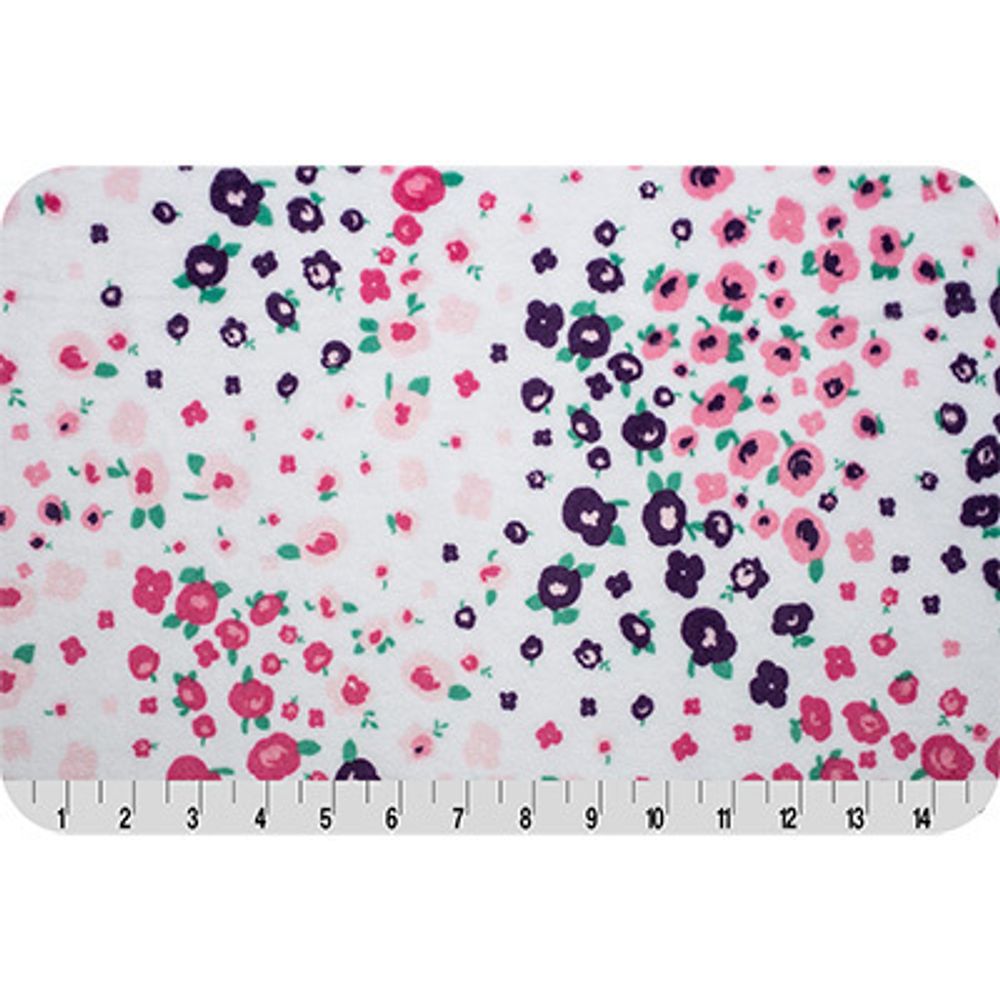 Плюш (ткань) Peppy Mockingbird Cuddle 440 г/м², 48х48 см, floral fields Paris pink