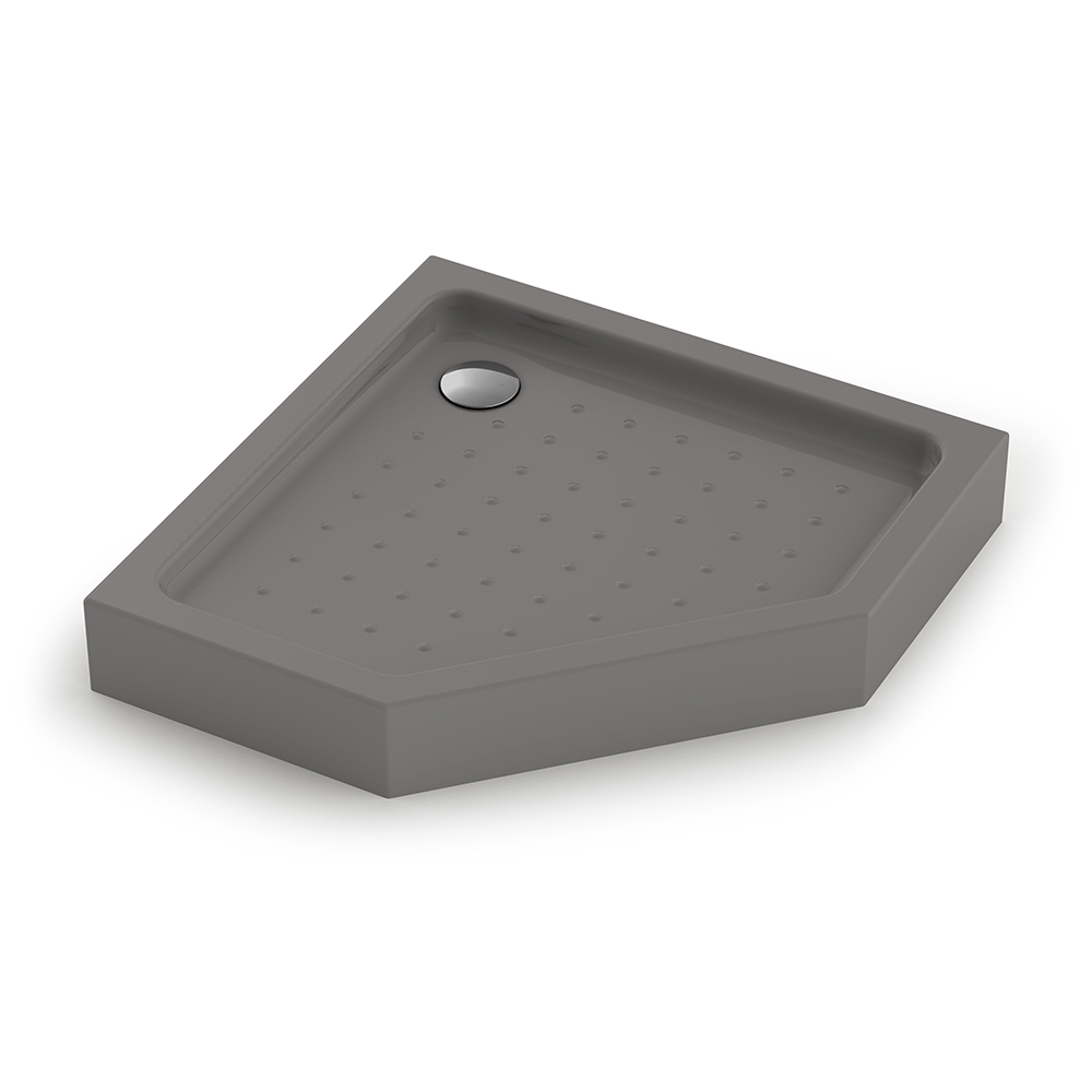 Душ. поддон Veconi TZ-53GR Арт. TZ53GR-90-C5 Акриловый (900x900x150, серый, трапеция)