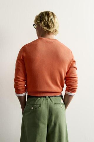 ZARA - FRUIT OF THE LOOM™ ДЖЕМПЕР ИЗ 100% ХЛОПКА С ВЫШИВКОЙ, ОРАНЖЕВЫЙ