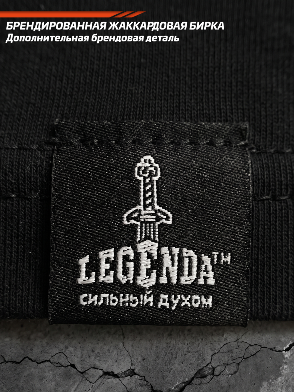 Футболка хлопковая мужская LEGENDA Щит и Меч черная
