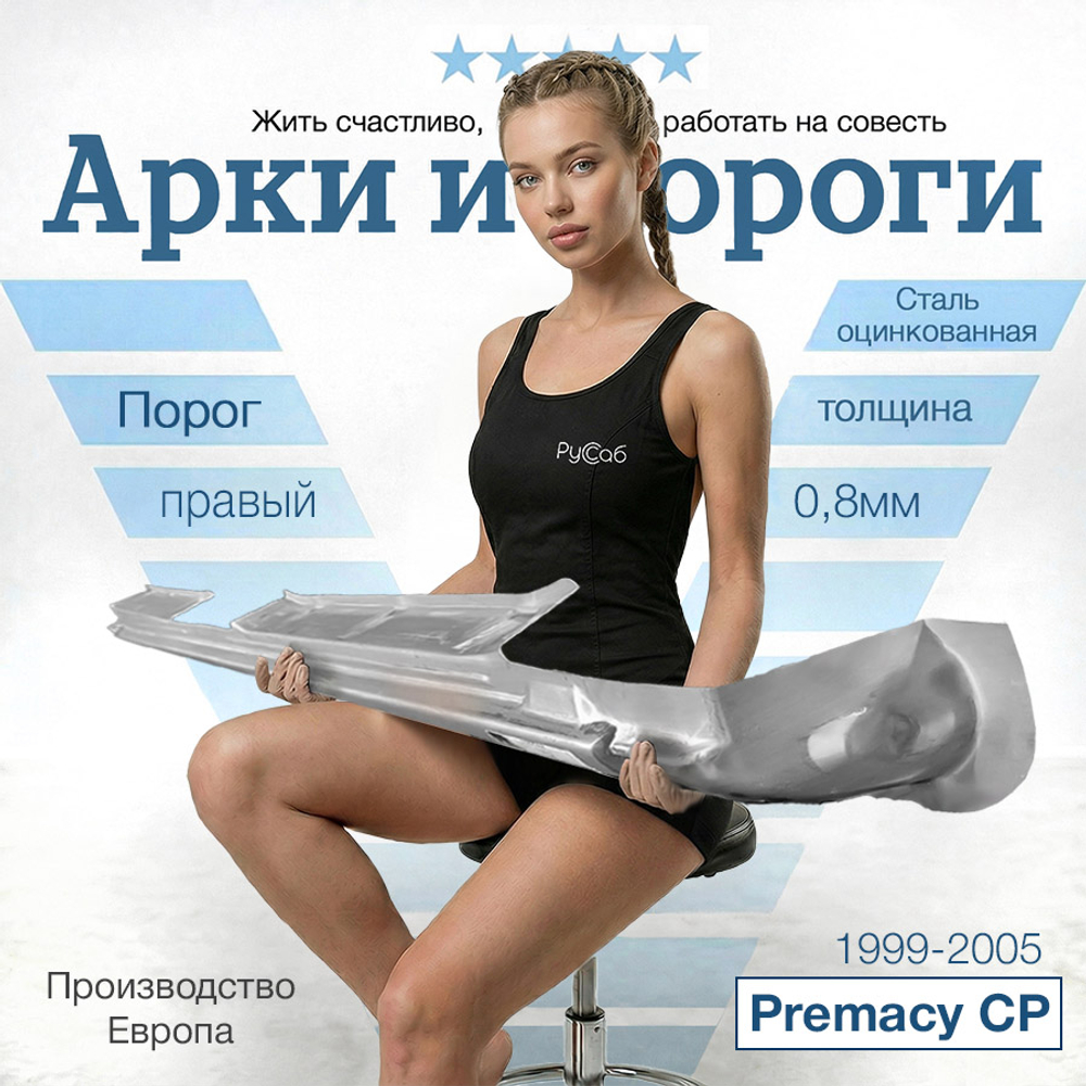 Порог правый Mazda Premacy CP 1999-2005 (Potrykus)