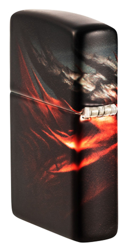 Зажигалка Zippo Dragon Design с покрытием 540 Matte, латунь/сталь, черная, 38x13x57 мм