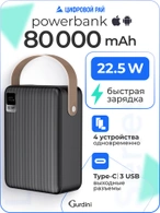 Дополнительный аккумулятор Gurdini Speed Series PD+LCD 22.5W GPPD-08B 80000 mAh Black