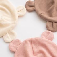 Шапка хлопковая однослойная с ушками "Какао" на завязках 0+