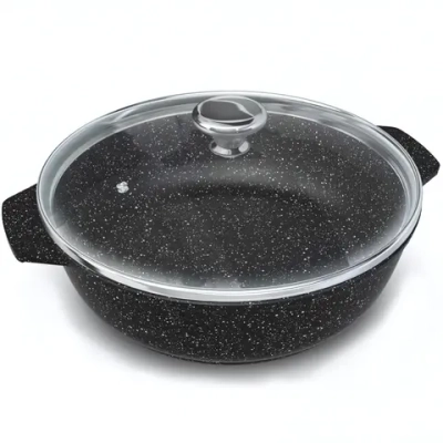 Жаровня литой алюминий 4л «Neva Granite» со стекл. крышкой NG6540