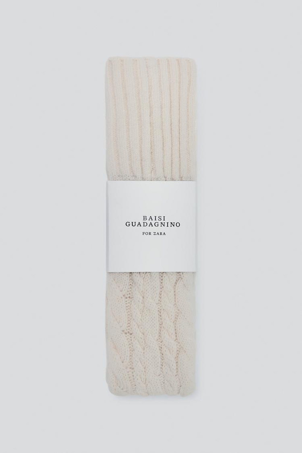ZARA X BAISI GUADAGNINO ШЕРСТЯНЫЕ НОСКИ, СВЕТЛО-БЕЖЕВЫЙ