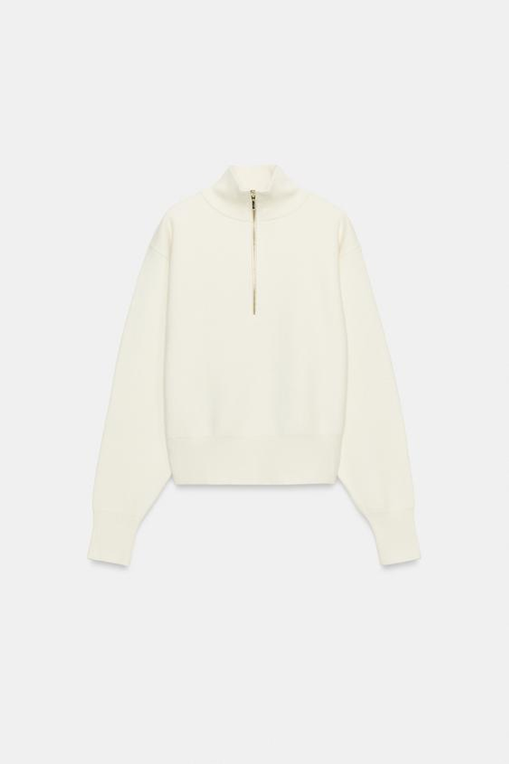 ZARA СВИТЕР С ВЫСОКИМ ВОРОТНИКОМ, ЭКРЮ