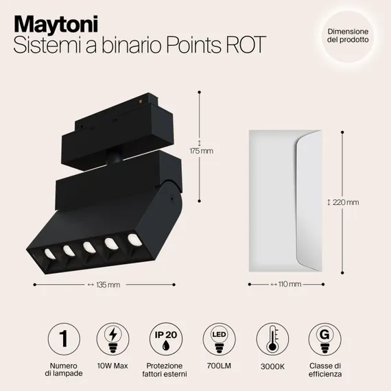 Трековый светильник Points Rot TR015-2-10W3K-B Maytoni