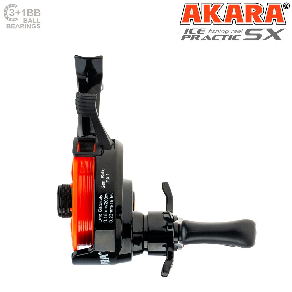 Катушка мультипликаторная зимняя Akara Ice Practic SX 3+1 bb