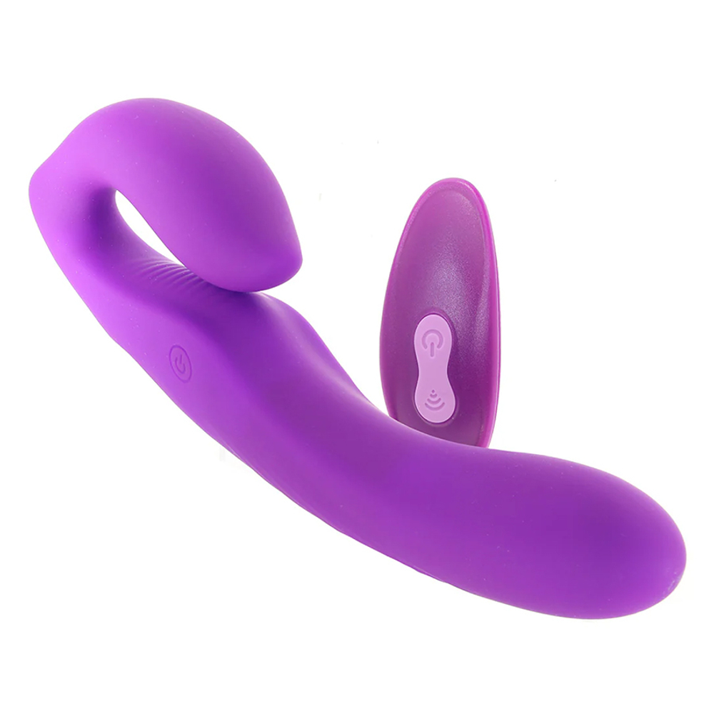 Безремневой вибрострапон 22,2см с пультом ДУ PipeDream Fantasy for Her Ultimate Strapless Strap-On Purple 495412