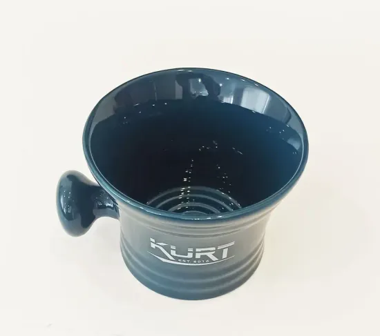 Керамическая чаша для бритья KURT с ручкой, синяя, K_40002/Blue
