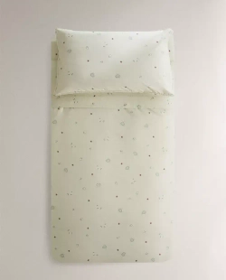 ZARA HOME ДЕТСКИЙ ПОДОДЕЯЛЬНИК С МОРСКИМИ МОТИВАМИ, СВЕТЛО-ЗЕЛЕНЫЙ