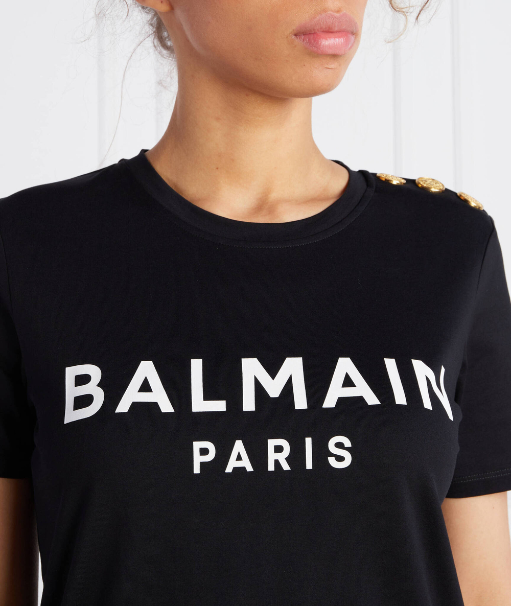 Футболка PRINTED Balmain - черный(BF1EF005 BB02)
