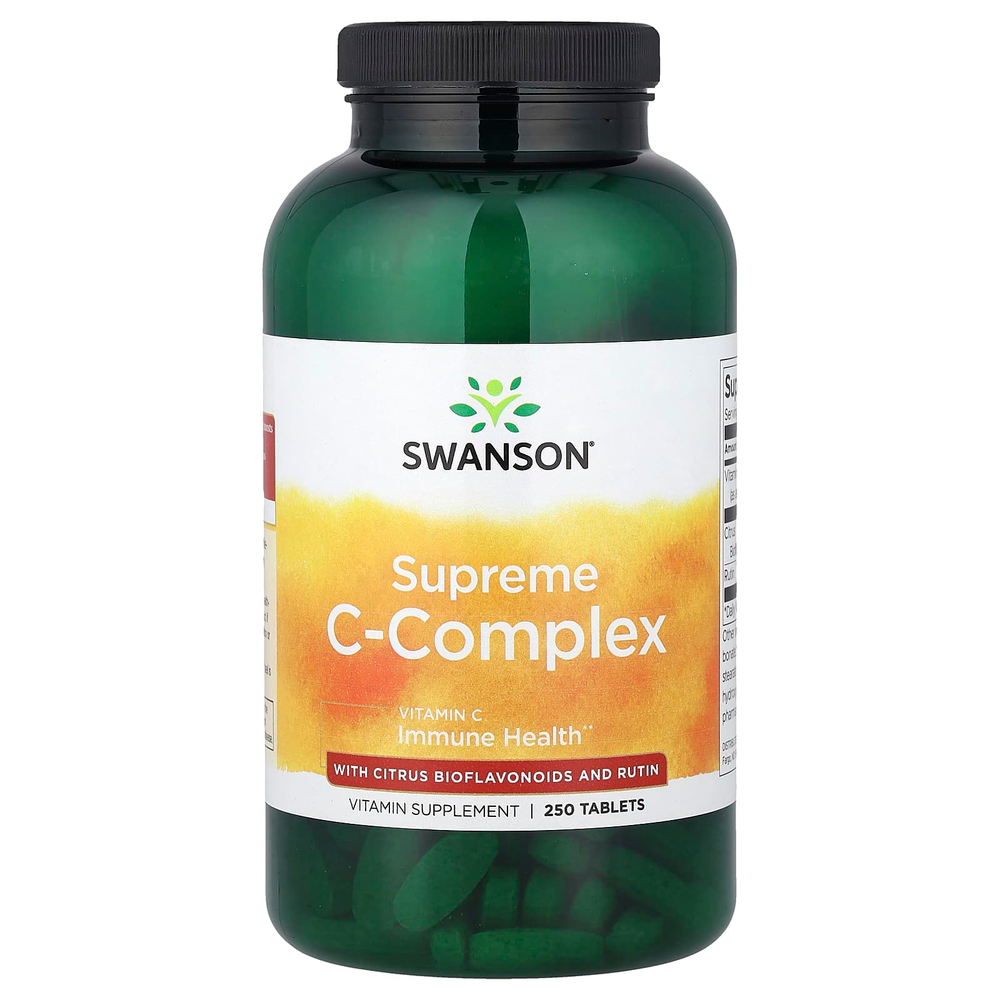 Swanson Vitamins, Supreme, комплекс с витамином C с цитрусовыми биофлавоноидами и рутином, 250 таблеток