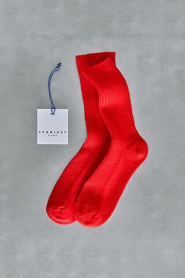 ZARA STORIESZ — НОСКИ СРЕДНЕЙ ДЛИНЫ ИЗ ШЕРСТИ И КАШЕМИРА, ТЕМНО-РОЗОВЫЙ