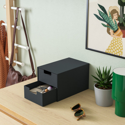 IKEA FJÄDERHARV  (ИКЕА ФЙЭДЕРХАРВ)  -  Мини-комод 2 ящика - антрацит 16x25 см