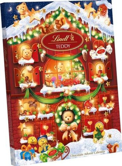 Шоколадные конфеты Lindt Адвент-календарь Teddy, ассорти 170 г (из Финляндии)