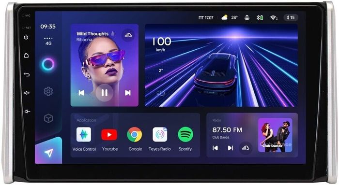 Магнитола для Toyota RAV4 5 2019-2022 (Китай) - Teyes CC3 Android 10, Быстрая, CarPlay, SIM-слот