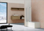 Душевая шторка на ванну Vincea VSB-1E100CLBN, 1000*1450, брашированный никель, стекло прозрачное