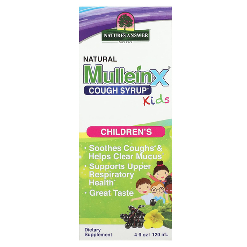 Nature's Answer, натуральный сироп от кашля Mullein-X® для детей, 120 мл