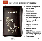 Библия 048 z код 25048-14 дизайн "Золотые руки молящегося", кожаный пер на молнии, цвет темно-бордовый