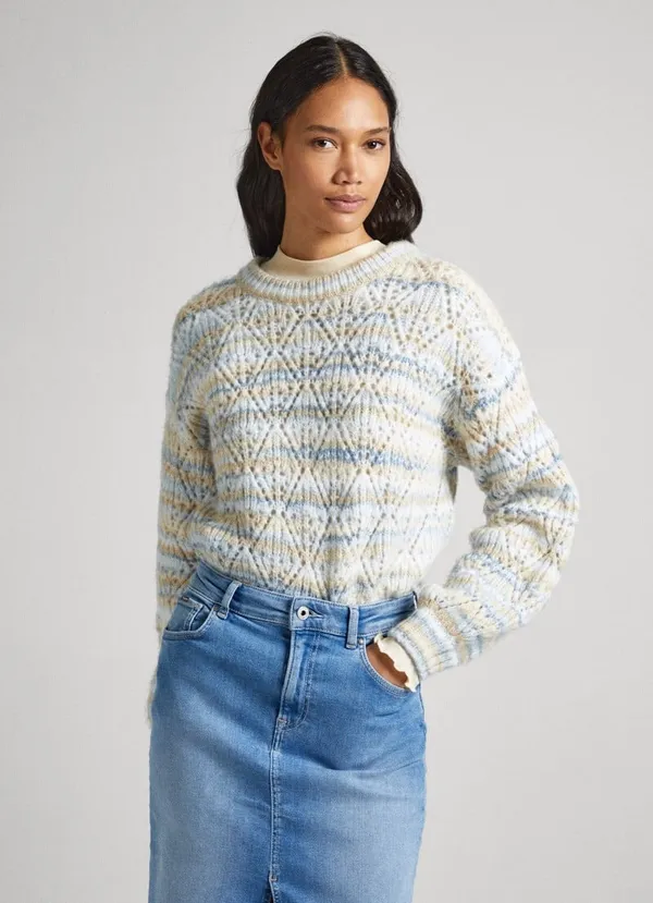 Джемпер женский PEPE JEANS STRIPED PERKINS COLLAR KNIT