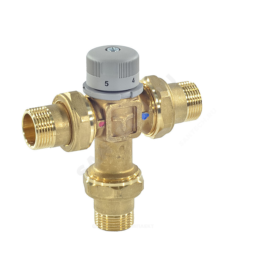 Клапан смесительный термостатический седельный латунь Ду 20 Ру10 3/4" НР Kvs=2м3/ч Tн=30-60C Tmax=85С Icma 90148AE05