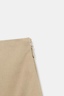 ZARA ЮБКА МИДИ СО СКЛАДКАМИ — ZW COLLECTION, МЯГКИЙ КАШТАНОВЫЙ