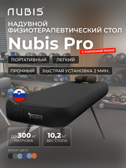 Переносной физиотерапевтический стол Nubis Pro с электрическим насосом и усиленной рамой DARK BLUE